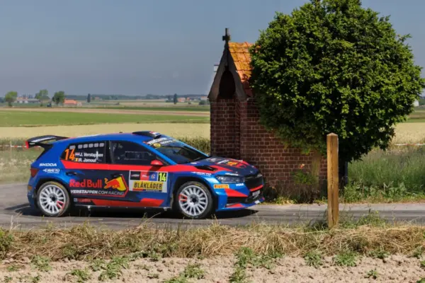 Jos Verstappen strikes back after time penalty and finishes first rally day in Wallonia in third place