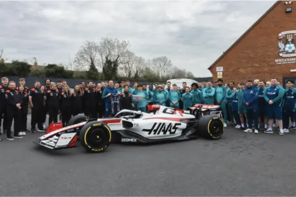 Haas swaps circuit for pitch, visits football club Coventry City