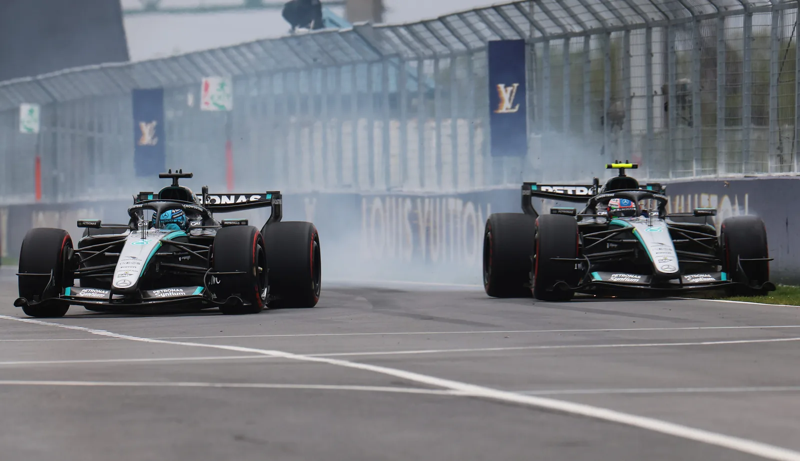 VIDEO: Heated battle between Russell and Antonelli continues during Canadian GP